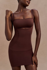Jocelyn Backless Shapewear Mini Dress - Espresso