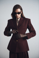 Bellamy Cinched Blazer - Mahogany