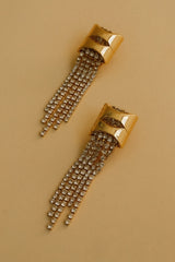 Shea Crystal Fringe Drop Earrings - Gold