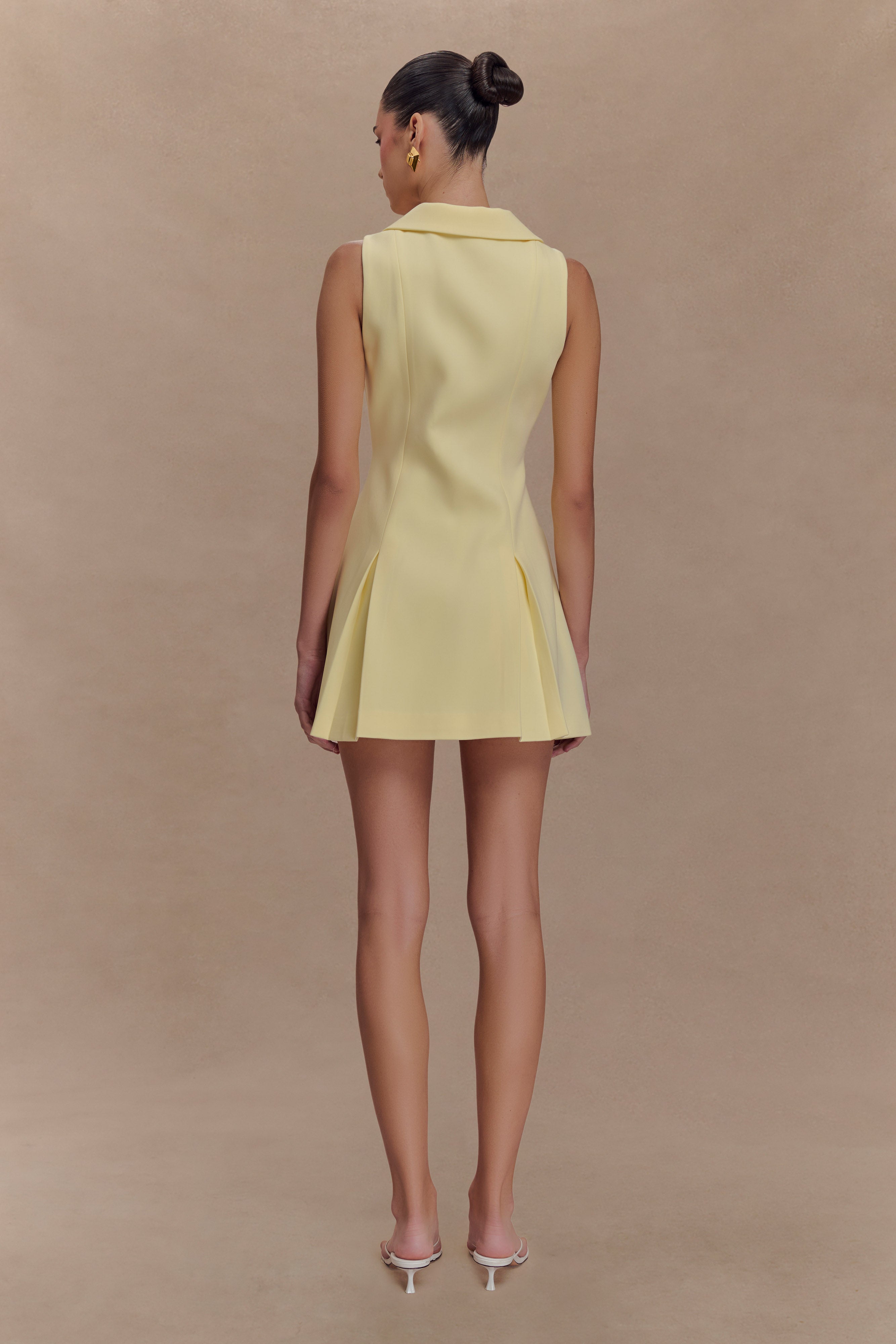 Oli Sleeveless Mini Dress - Lemon