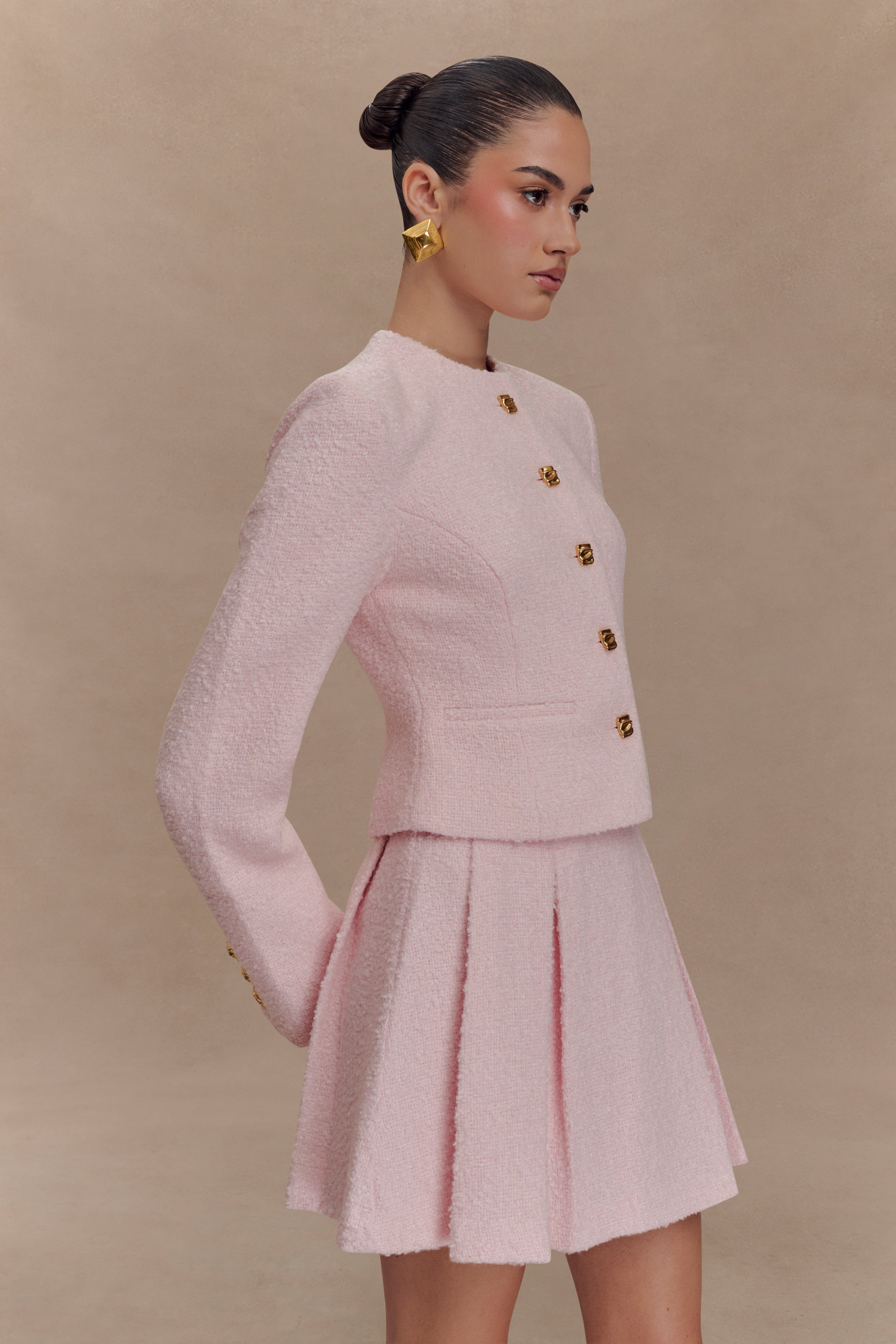 Cleo Boucle Jacket - Powder Pink