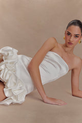 Alba Bubble Mini Dress - White