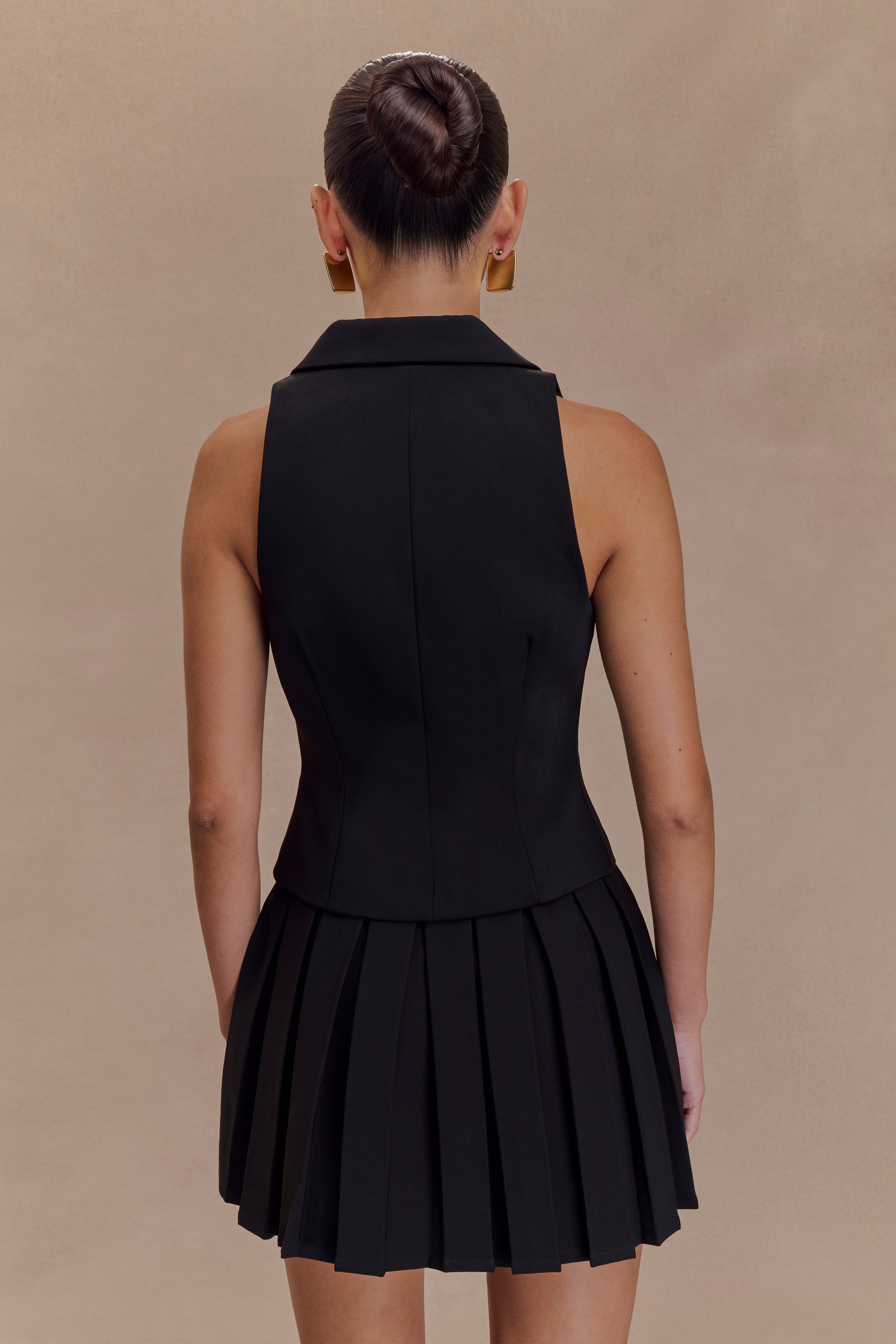 Mura Pleated Mini Skirt - Black