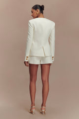 Asia Mixed Button Blazer - Ivory