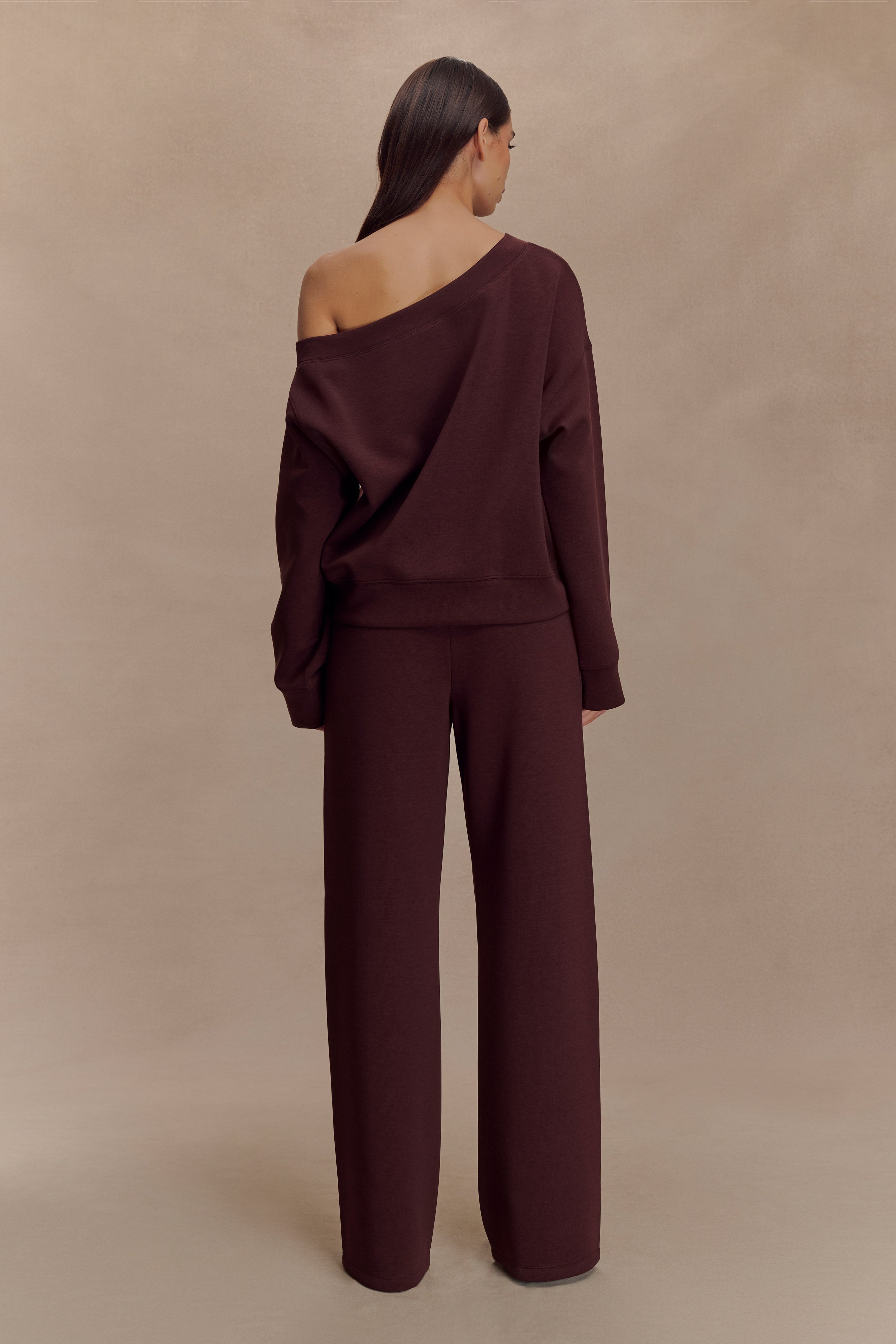 Aiden Slouchy Crew Jumper - Chocolate