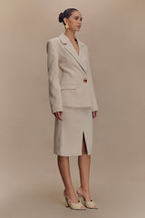 Max Cinched Waist Blazer - Ivory Stone