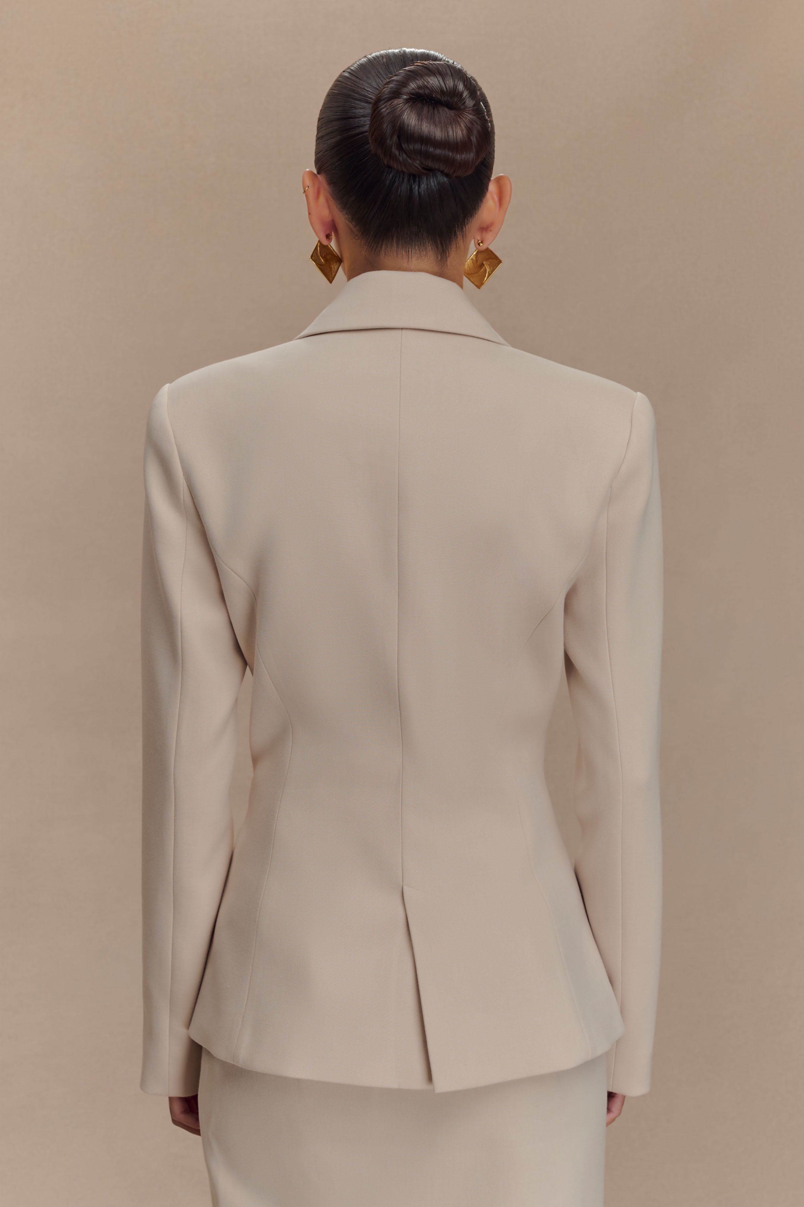 Max Cinched Waist Blazer - Ivory Stone
