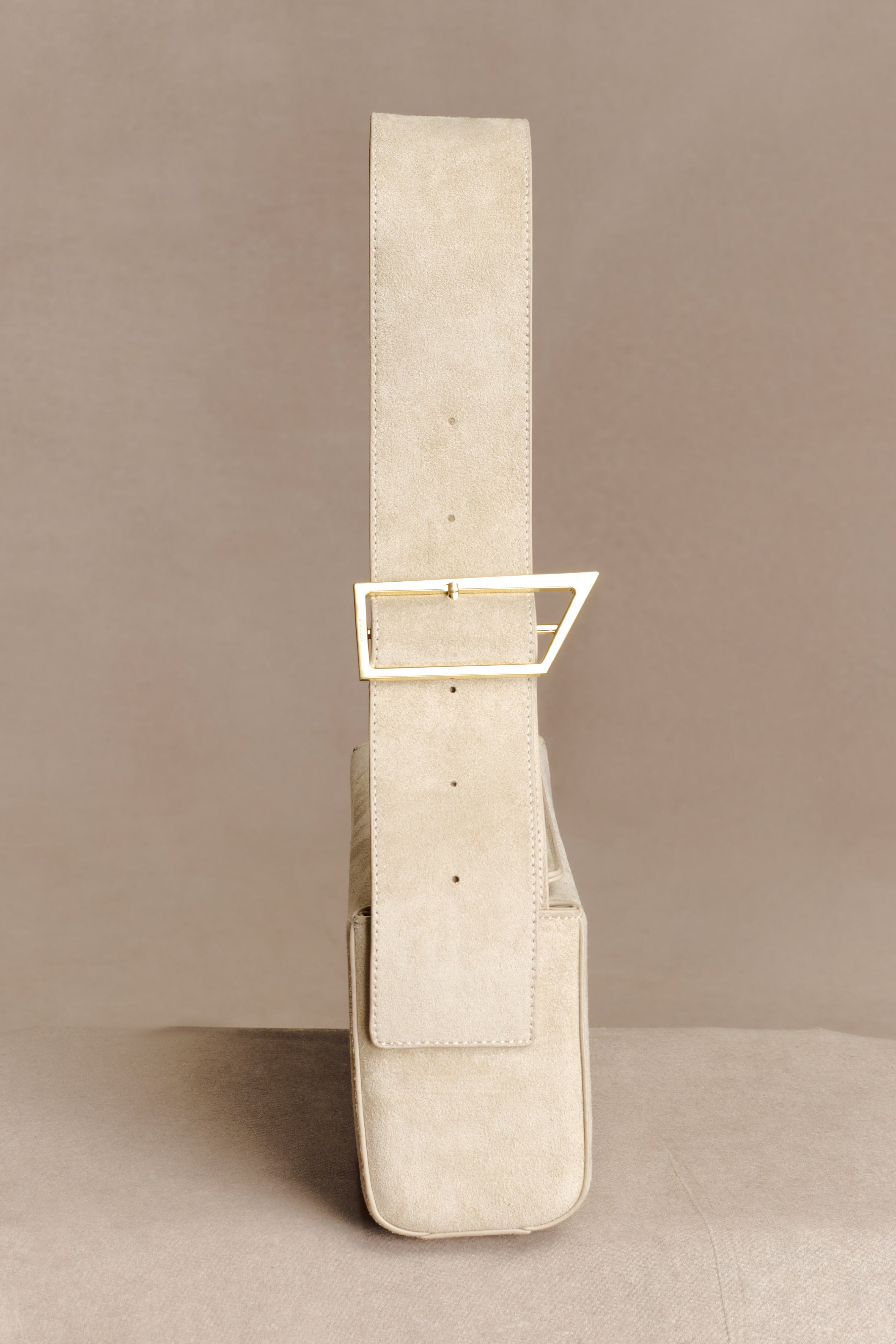 Maria Faux Suede Shoulder Bag - Stone