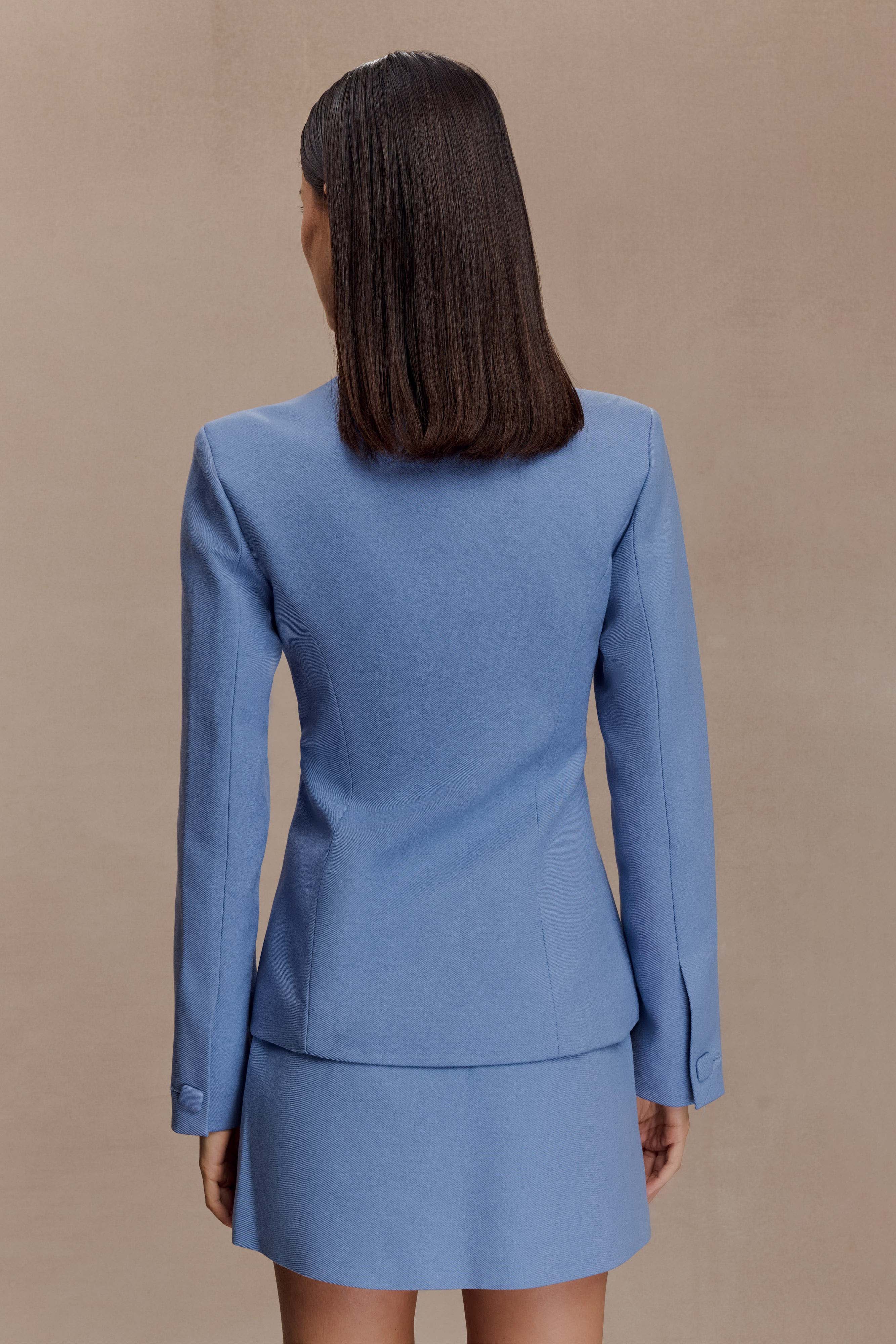Christel Suiting Fitted Blazer - Ocean Blue