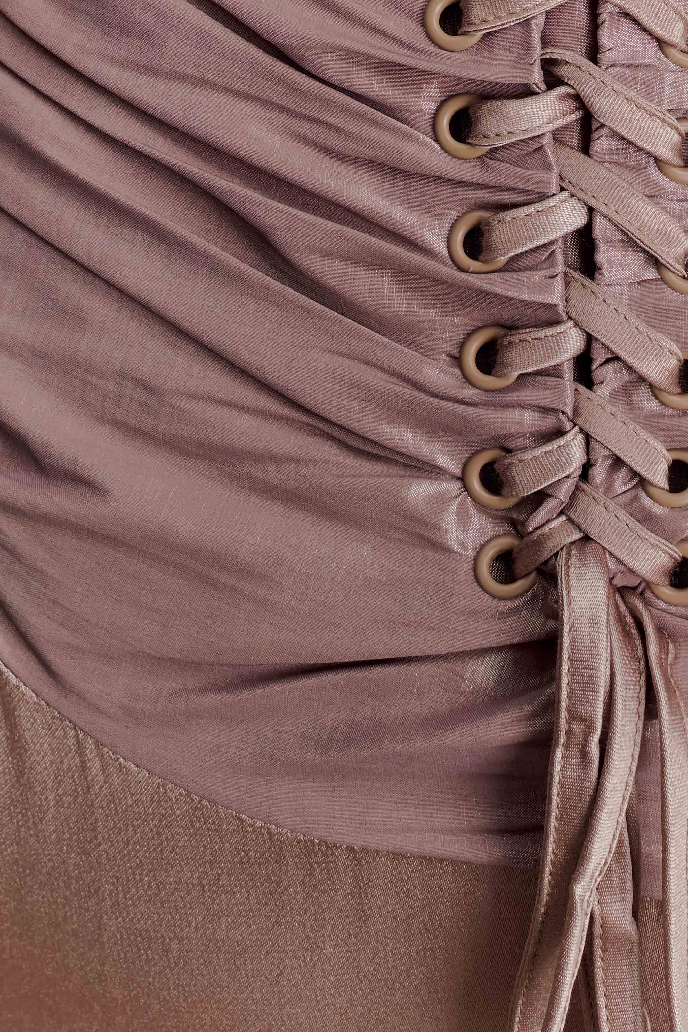 Serena Strapless Taffeta Maxi Dress - Bronze Taupe
