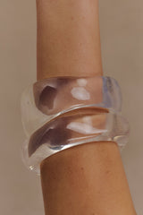 Marah Resin Bangle Set - Clear