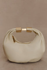 Bristol Mini Croissant Leather Bag - Ivory