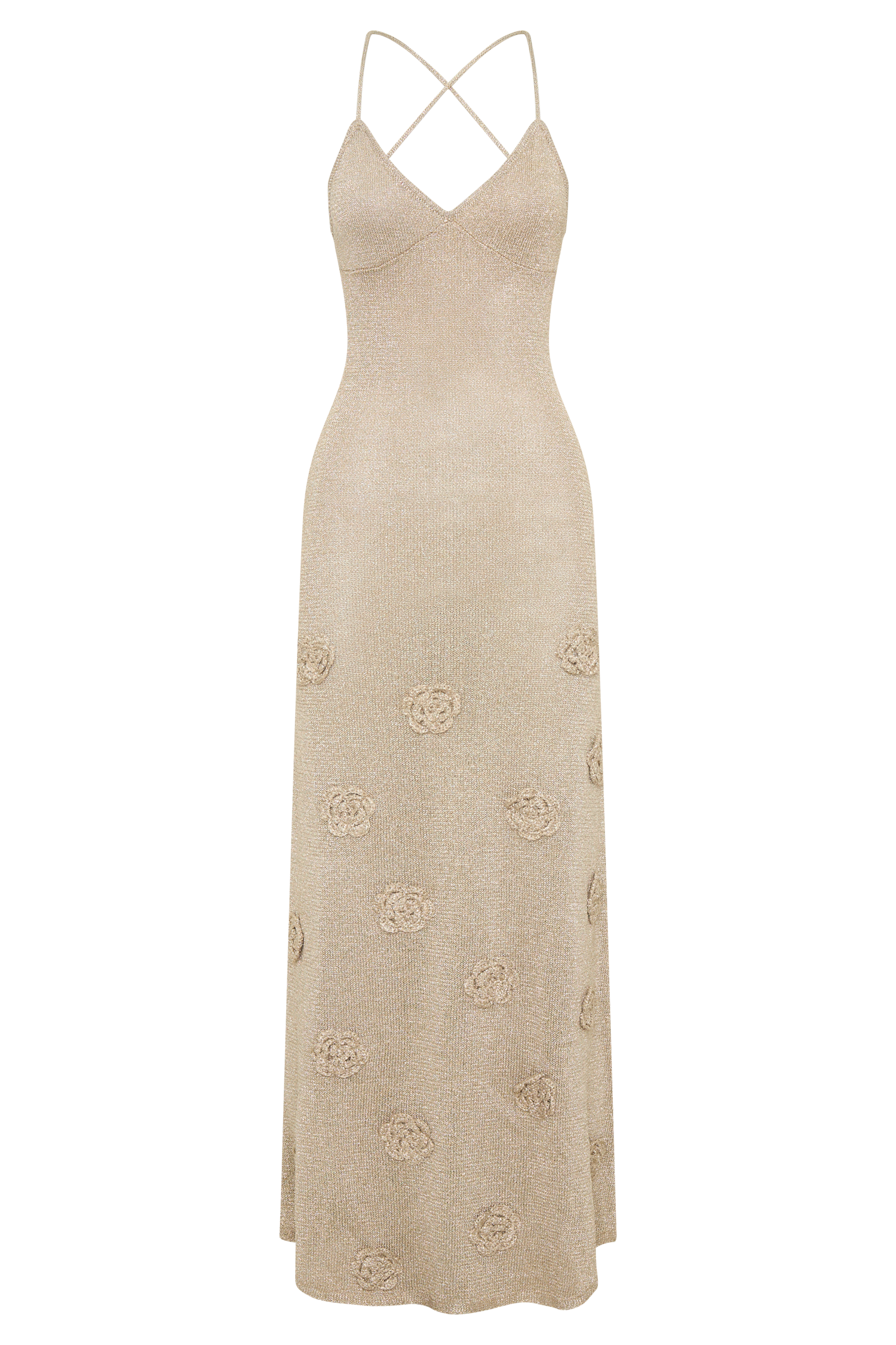 Suki Metallic Knit Maxi Dress - Gold