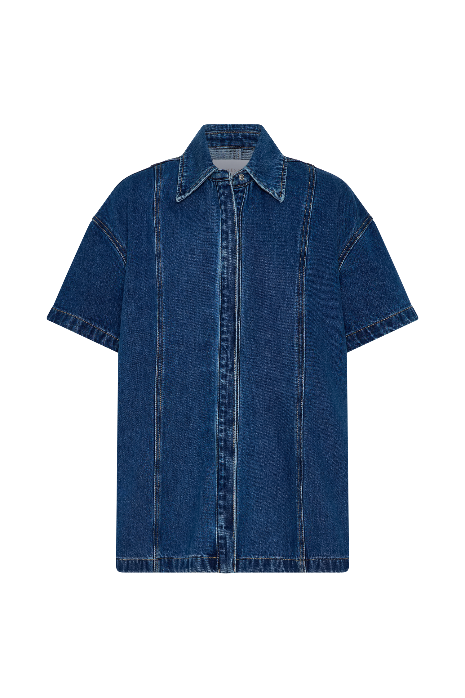 Maya Oversized Denim Shirt - Dark Blue