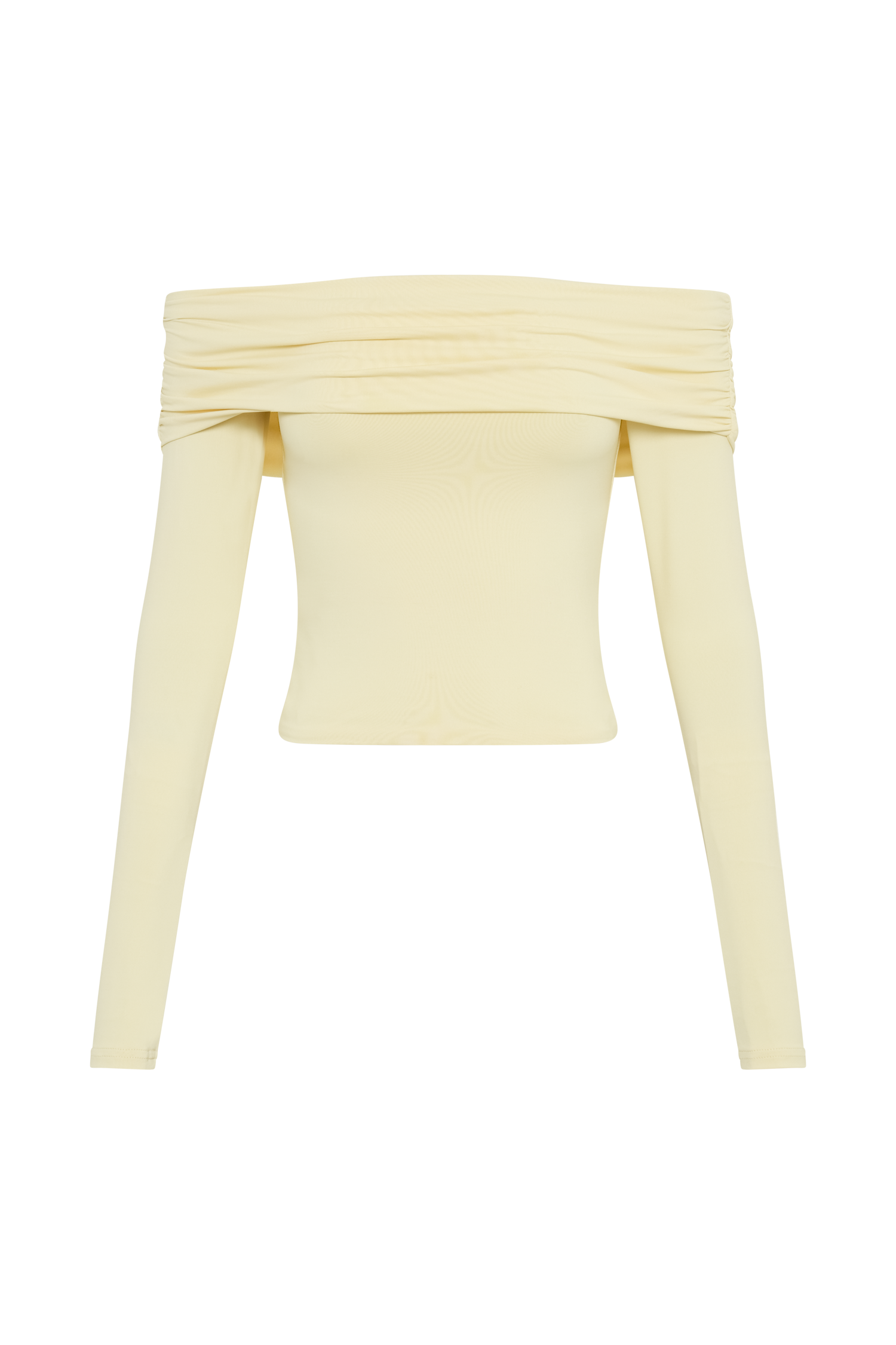 Lucinda Recycled Nylon Off Shoulder Top - Lemon