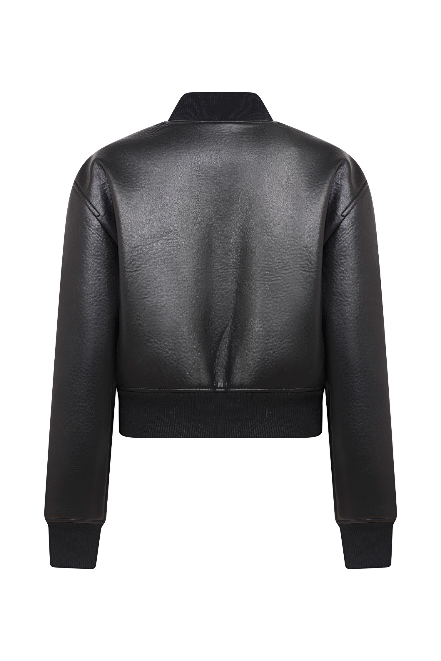 Codi Faux Leather Bomber Jacket - Black