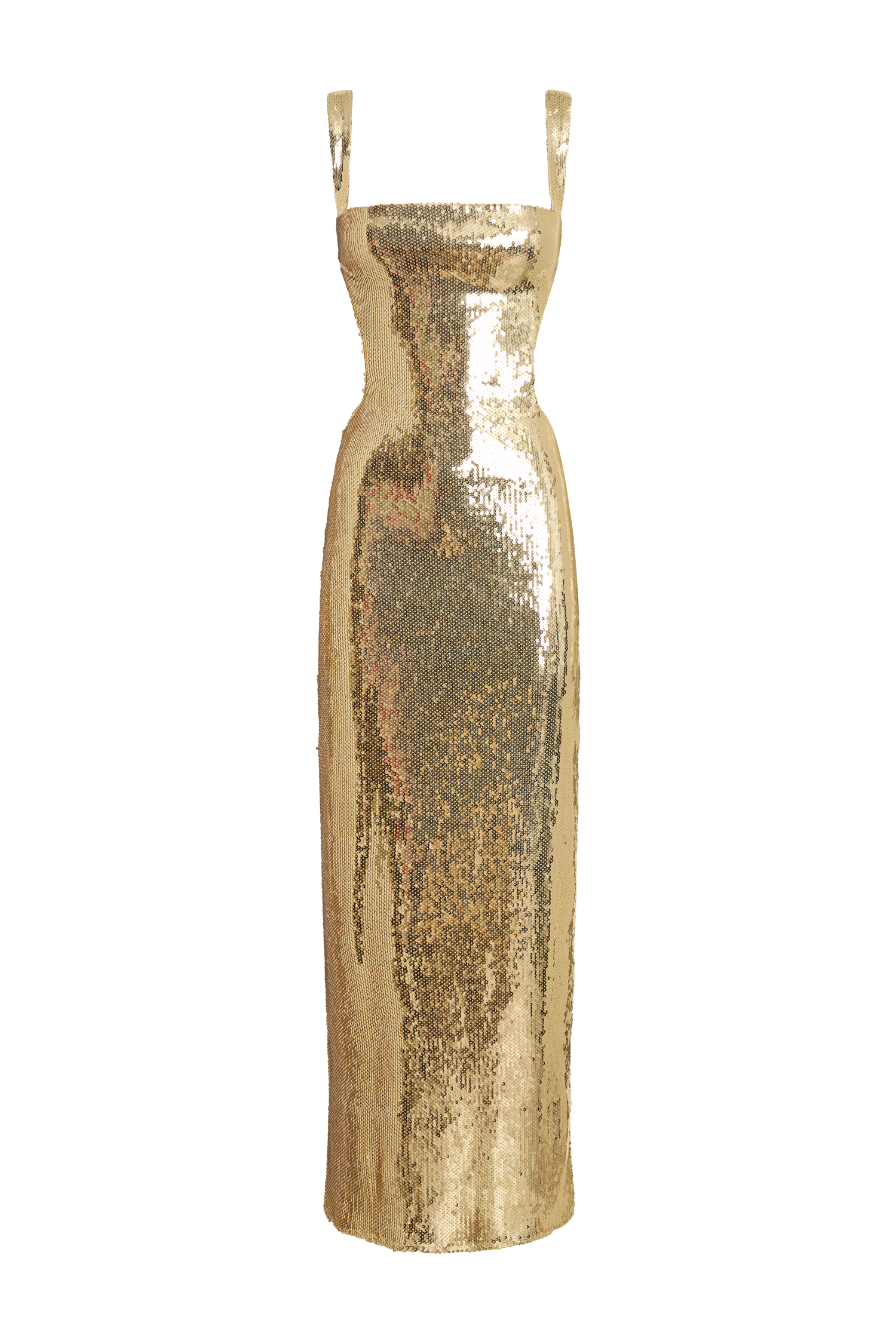 Adoria Sequin Cut Out Maxi Dress - Gold