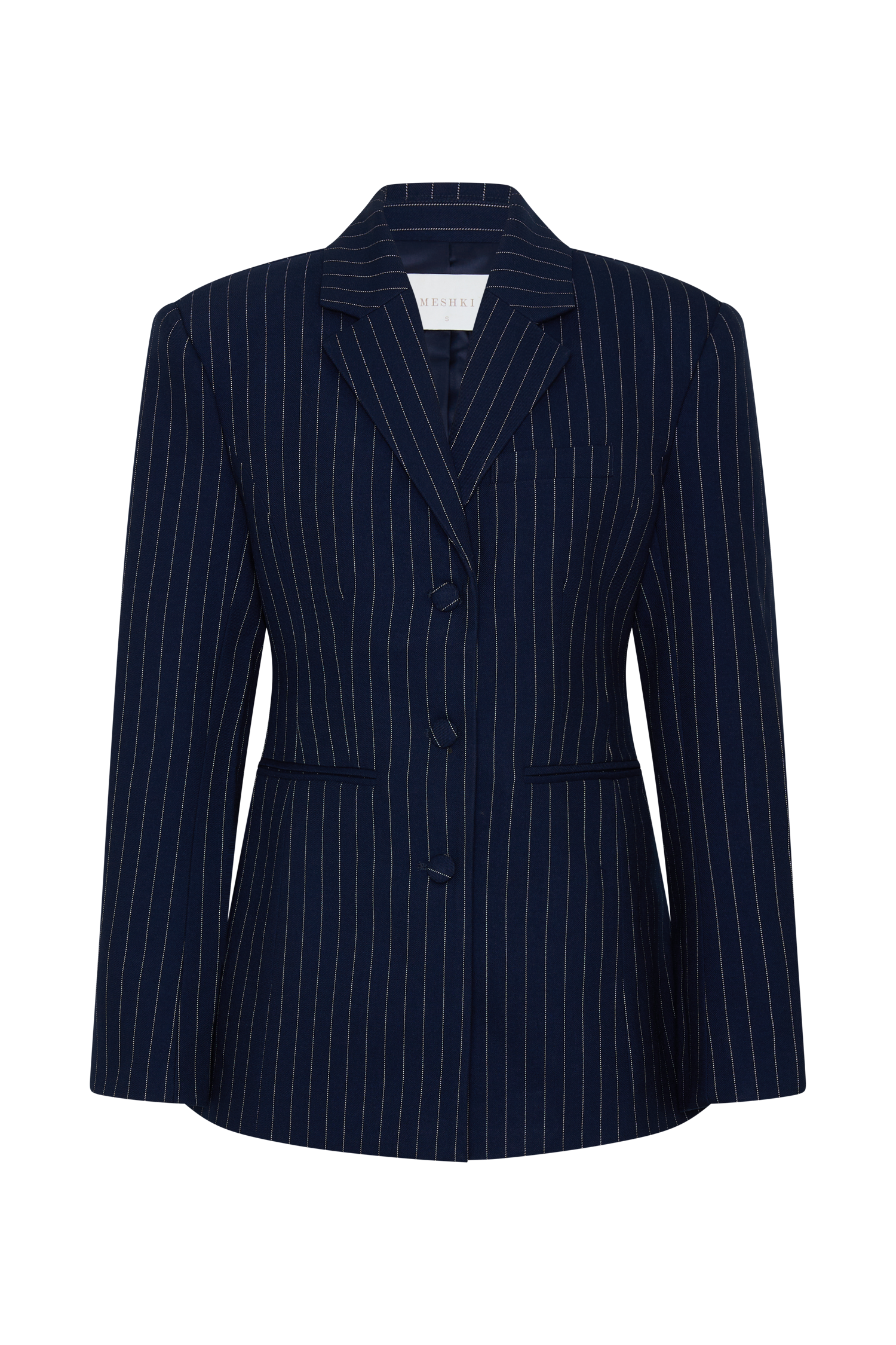 Bellamy Cinched Blazer - Navy Pinstripe