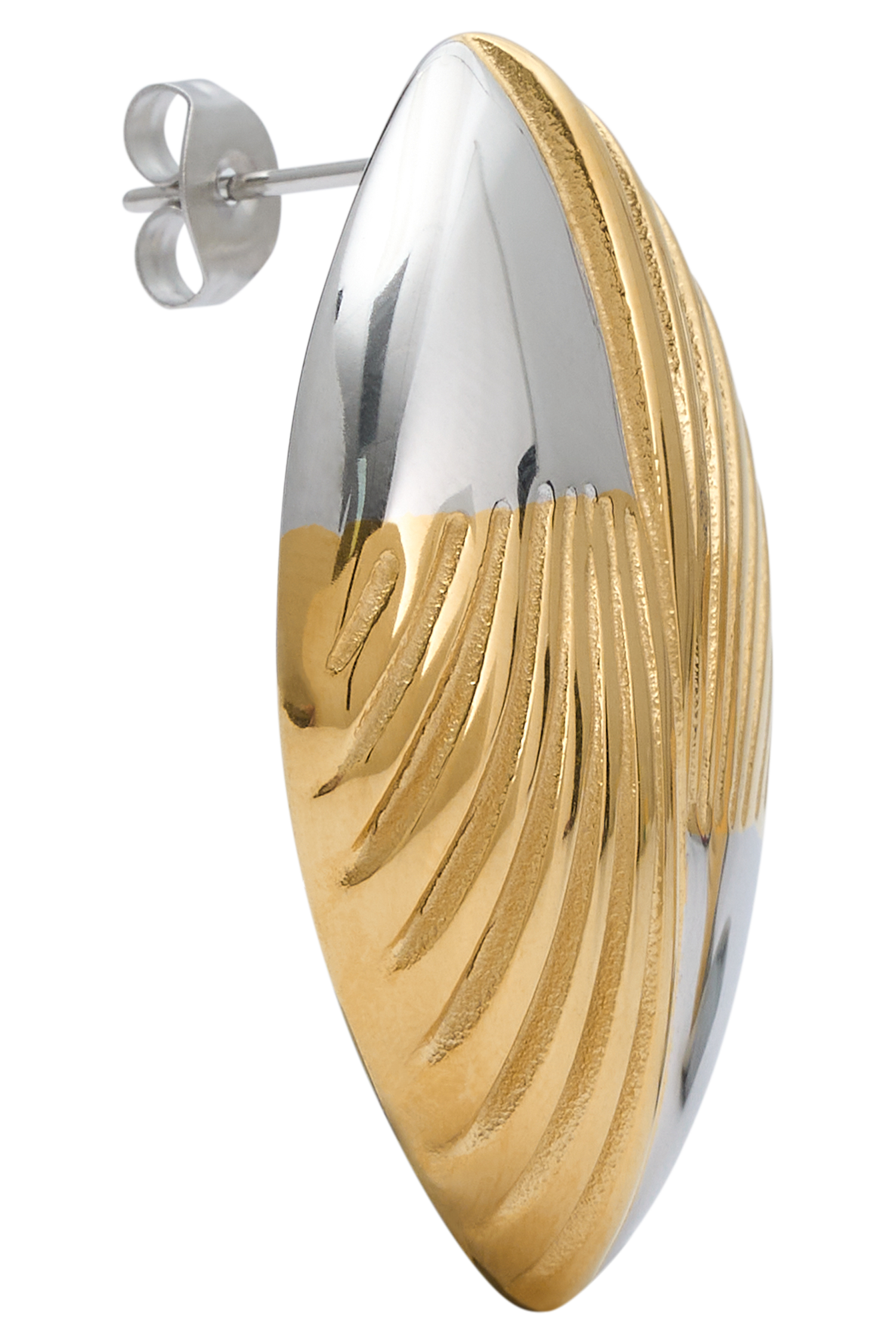 Felicity Mixed Metal Oval Earrings - Gold