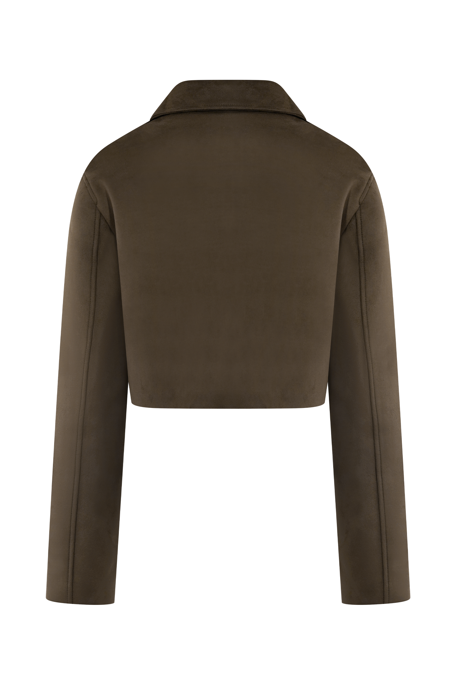 Hayes Faux Suede Collared Jacket - Chocolate