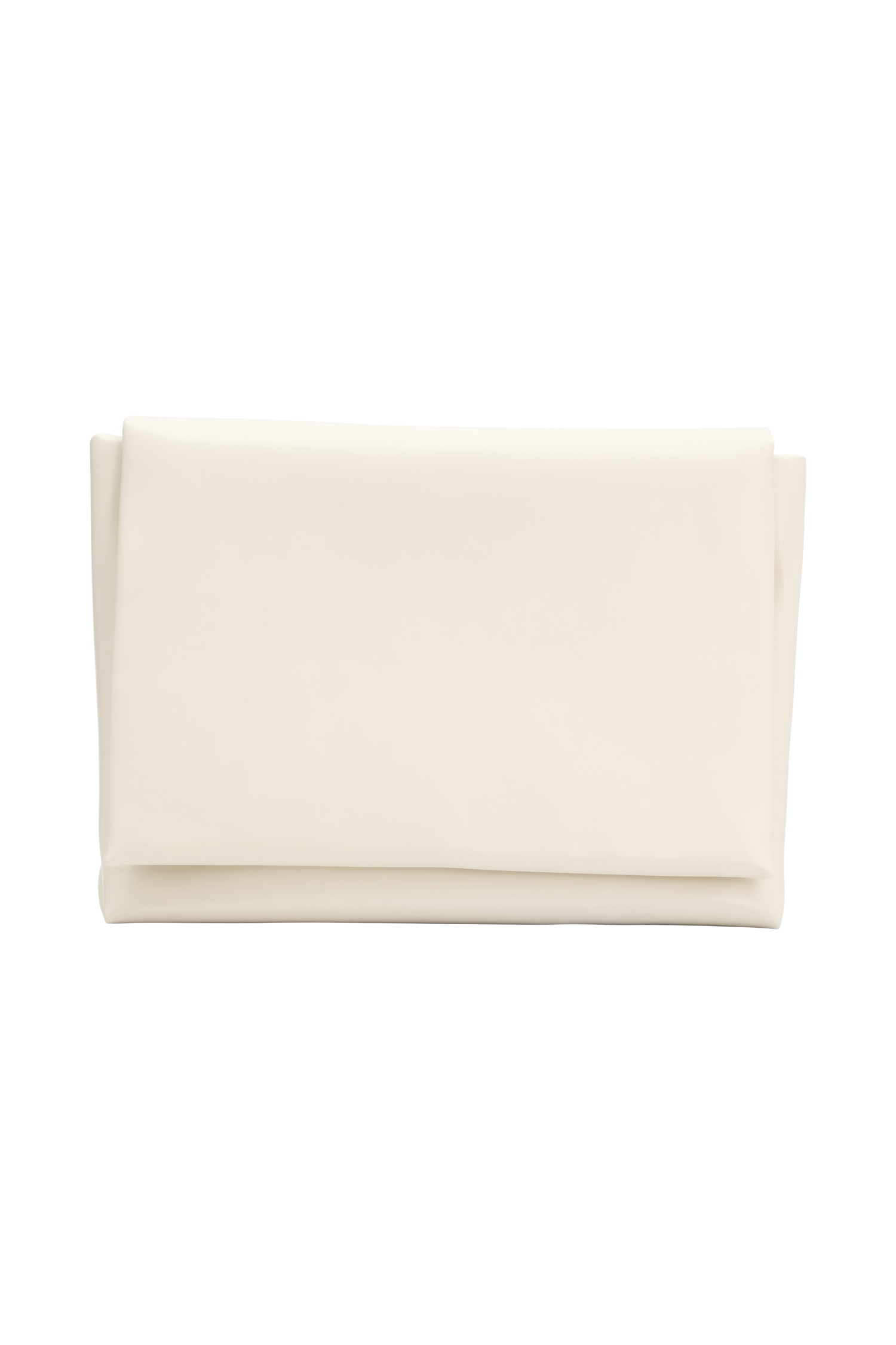 Kiera Faux Leather Oversized Clutch - Ivory