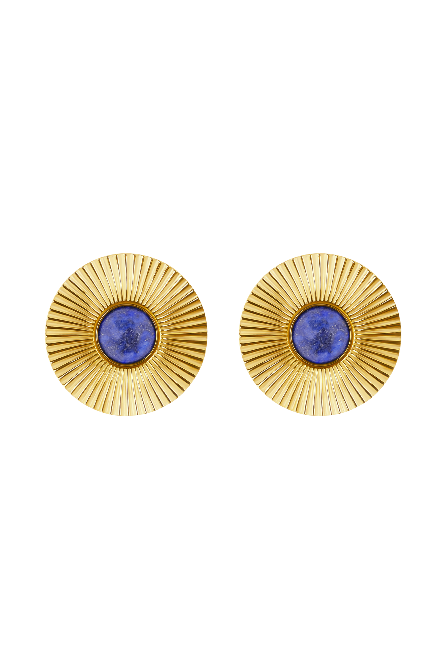 Maisie Round Gemstone Earrings - Gold