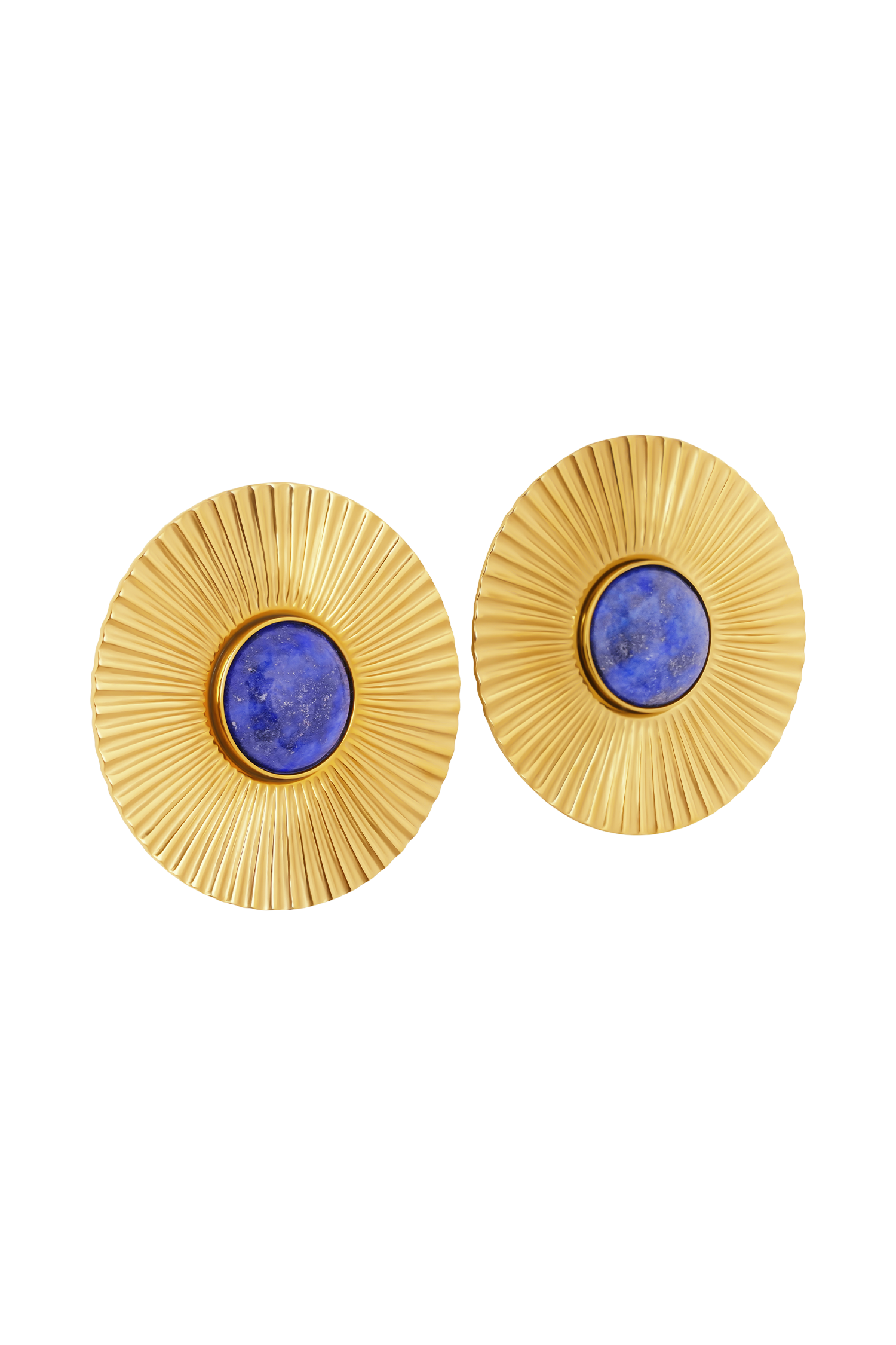 Maisie Round Gemstone Earrings - Gold
