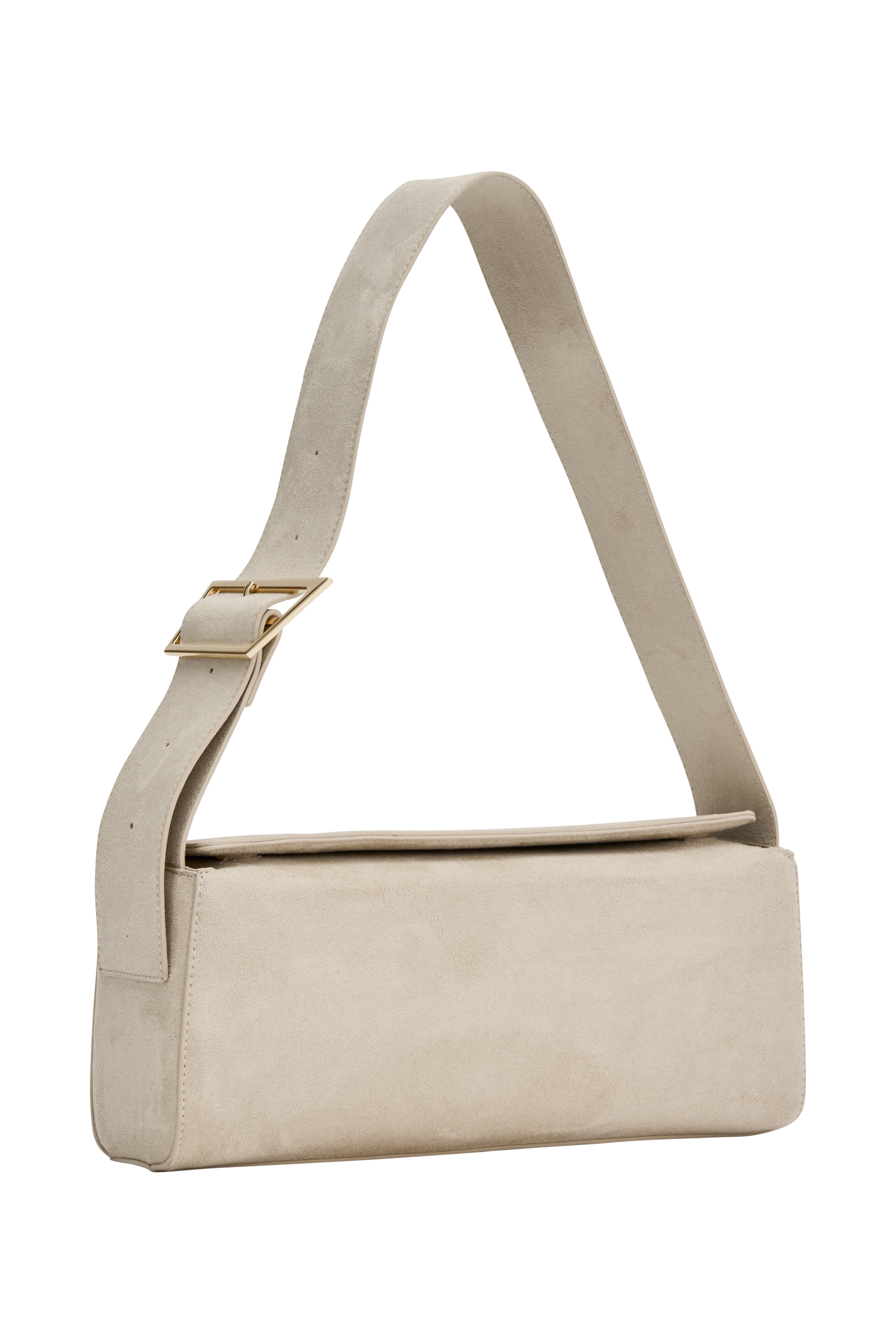 Maria Faux Suede Shoulder Bag - Stone