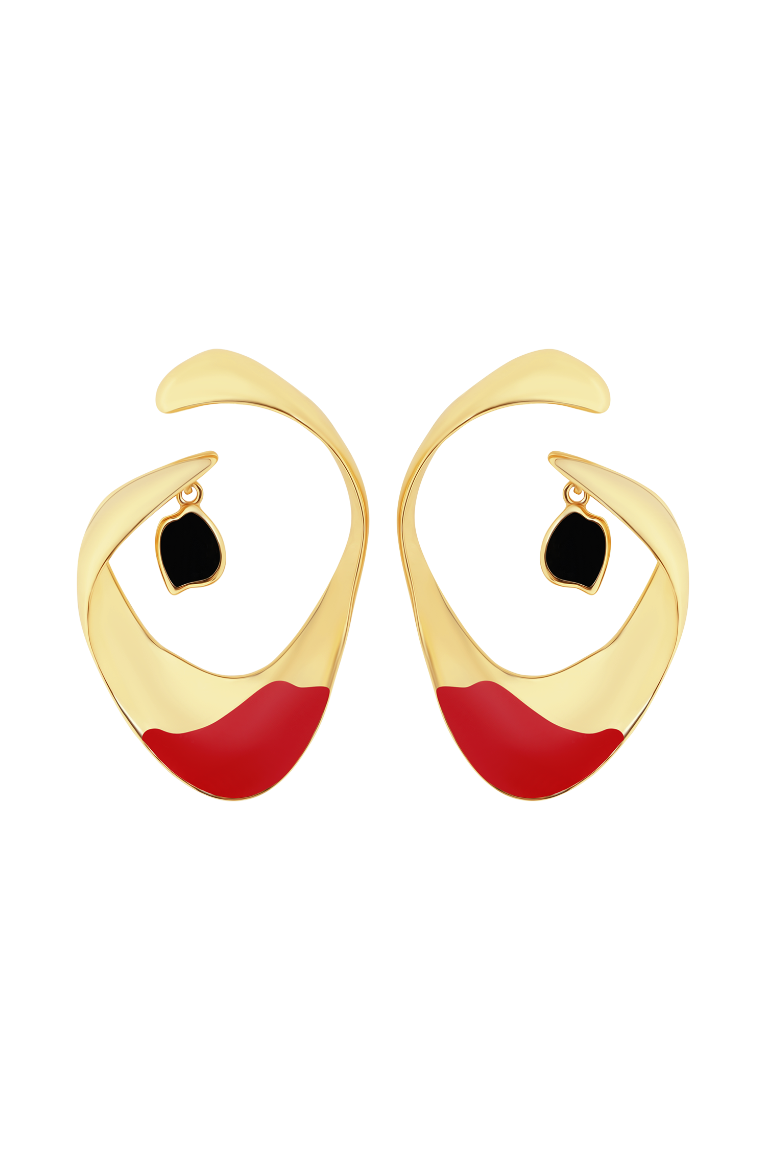 Marna Large Hoop Earrings With Stones - Gold