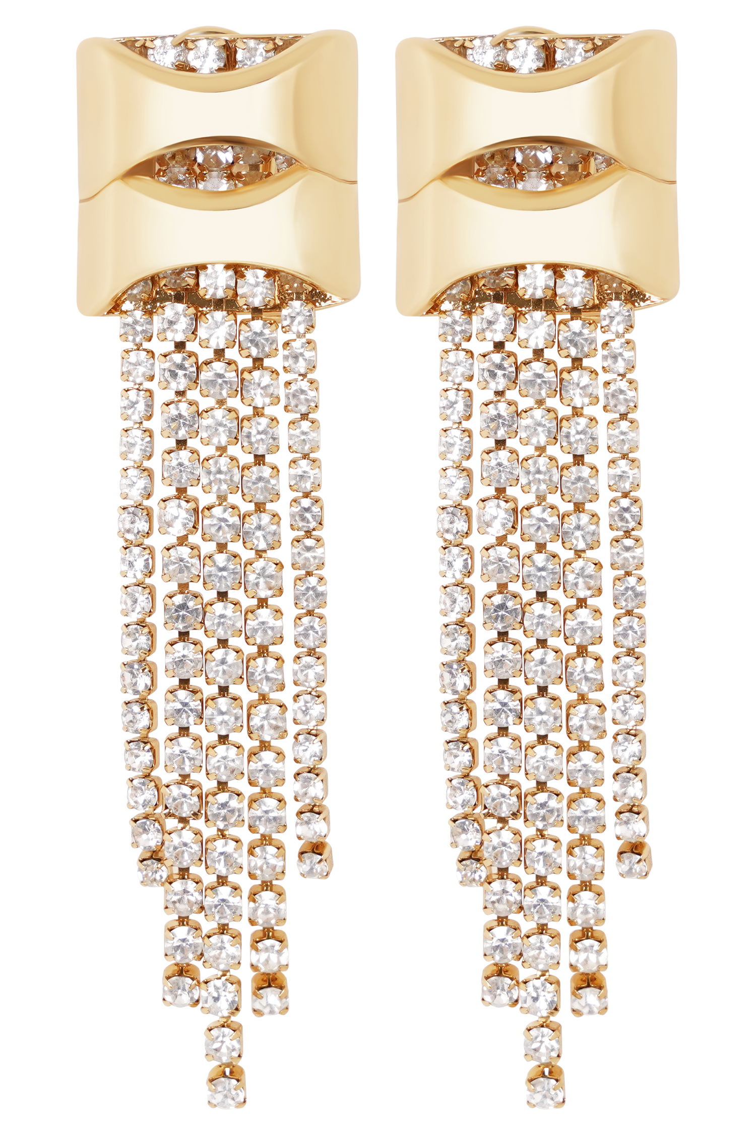 Shea Crystal Fringe Drop Earrings - Gold