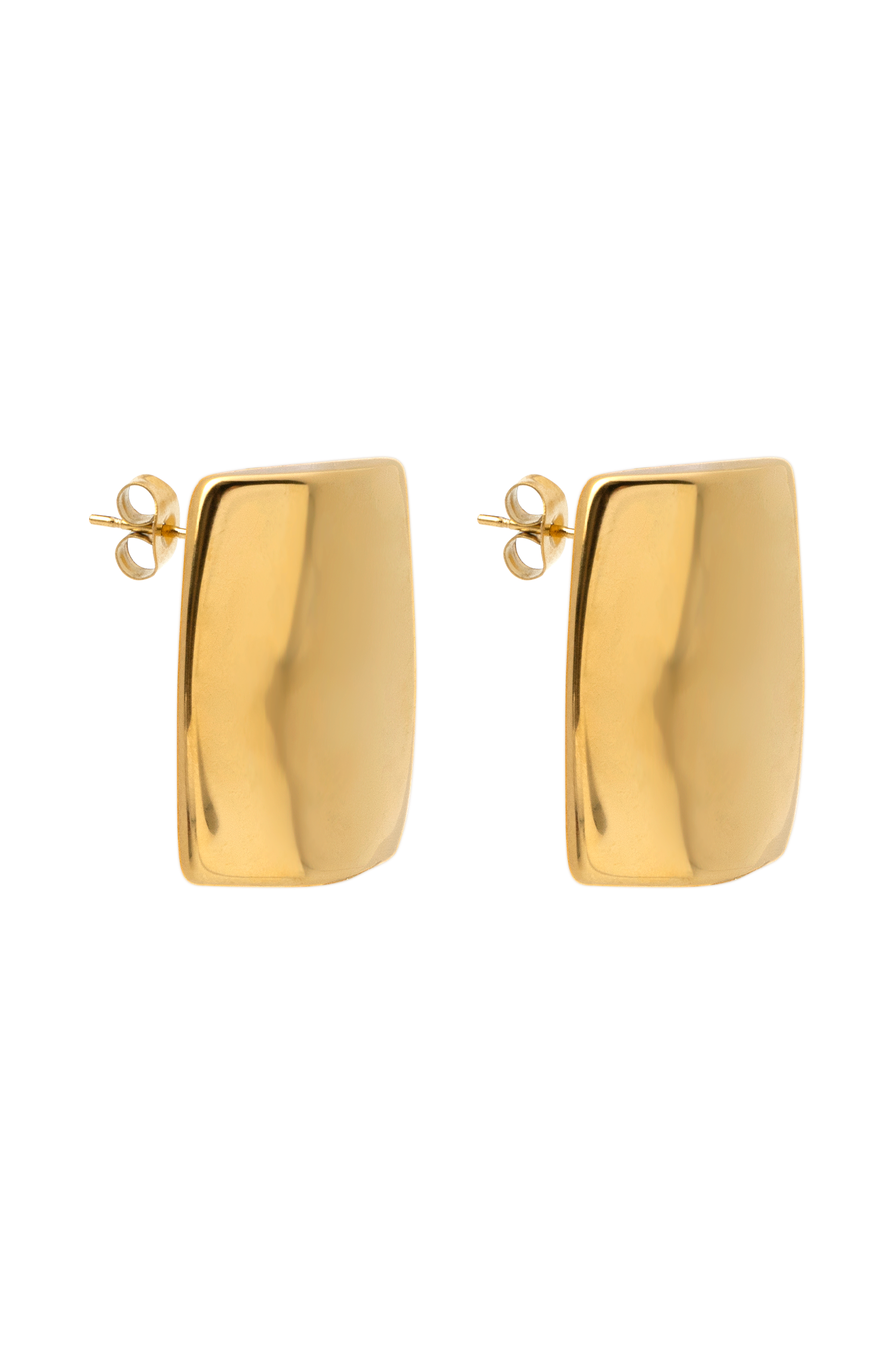 Georgia Rounded Rectangular Earrings - Gold
